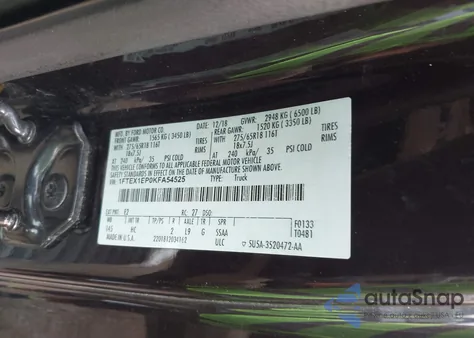 2019 Ford F150 Lariat из США, поврежденный, VIN 1FTEX1EP0KFA54525